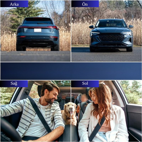 4 Lensli Araç Kamerası – 360° Görüş, 1080P Dash Cam, Gece Görüşlü 3/4 Kanallı Ön-Arka-Yan Kayıt