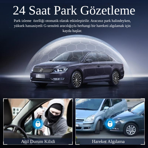 4 Lensli Araç Kamerası – 360° Görüş, 1080P Dash Cam, Gece Görüşlü 3/4 Kanallı Ön-Arka-Yan Kayıt