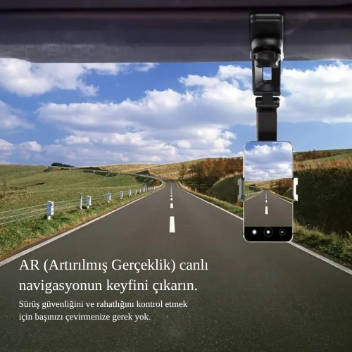 1080  ∘   Katlanabilir Çok Amaçlı Telefon Tutucu | Kaymaz Timsah Çene | Güneşlik, Dikiz Aynası, Direksiyon ve Masaüstü Uyumlu