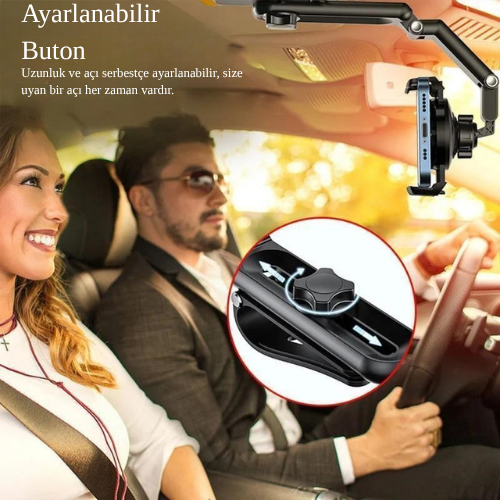 1080  ∘   Katlanabilir Çok Amaçlı Telefon Tutucu | Kaymaz Timsah Çene | Güneşlik, Dikiz Aynası, Direksiyon ve Masaüstü Uyumlu