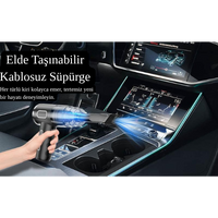 2'si 1 Arada | Yüksek Güçlü Type-C Şarjlı Kablosuz Araç ve Ev El Süpürgesi