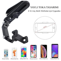 1080  ∘   Katlanabilir Çok Amaçlı Telefon Tutucu | Kaymaz Timsah Çene | Güneşlik, Dikiz Aynası, Direksiyon ve Masaüstü Uyumlu