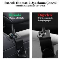 Patentli | Gevşemeyen Otomatik Ayarlı Araç Koltuk Arkası Askı Aparatı